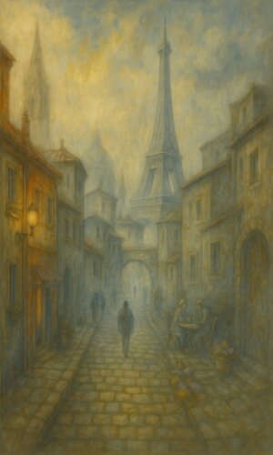 Paris in Zeiten des Zweifel  1935 par Steven Elijah Neuhaus, Peinture en vente sur Singulart