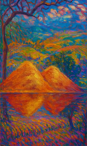 Die Berge der Träume  Mixed Media van Steven Elijah Neuhaus, Schilderij te koop op Singulart