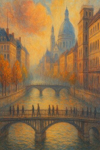 Pariser Dämmerung van Steven Elijah Neuhaus, Schilderij te koop op Singulart