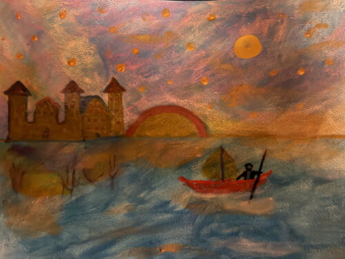 Träumerische Reise in die Ferne van Steven Elijah Neuhaus, Schilderij te koop op Singulart