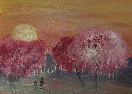 Seelen Dämmerung am Kirschblütenbaum di Steven Elijah Neuhaus, Pittura in vendita su Singulart