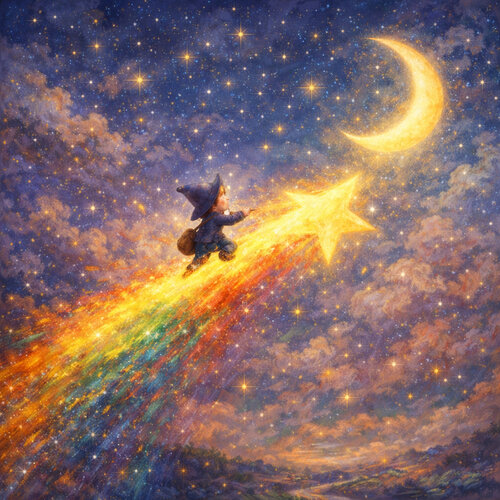 Der kleine Traumfänger auf der Reise durch die Zeit van Steven Elijah Neuhaus, Schilderij te koop op Singulart