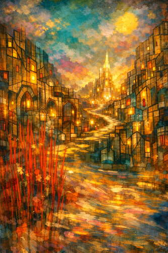 Die Stadt der Geheimnisse von Steven Elijah Neuhaus, Malerei kaufen auf Singulart