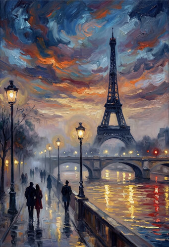 Paris romantisch im lichte des Abends von Steven Elijah Neuhaus, Malerei kaufen auf Singulart
