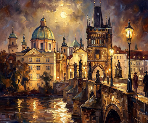 Stadt der nächtlichen Poesie von Steven Elijah Neuhaus, Malerei kaufen auf Singulart