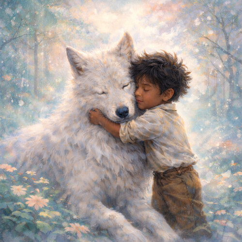 Der kleine Traumfänger und sein Freund des Waldes de Steven Elijah Neuhaus, Pintura a la venta en Singulart