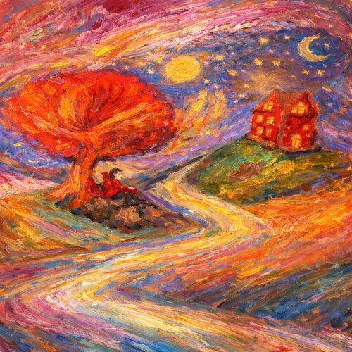 Der kleiner Traumfänger und der Baum der Kraft de Steven Elijah Neuhaus, Pintura a la venta en Singulart