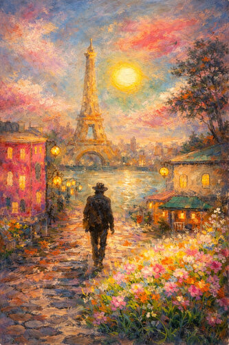 Auf den Straßen der Frühlings in Paris by Steven Elijah Neuhaus, Painting for Sale on Singulart