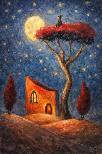 Der kleine Traumfänger auf dem Bäumle von Steven Elijah Neuhaus, Malerei kaufen auf Singulart