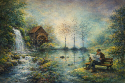 Die Ruhe des Wassers Mixed Media di Steven Elijah Neuhaus, Pittura in vendita su Singulart