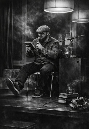 Literatur Arthouse Elijah Presly Mixed Media von Steven Elijah Neuhaus, Malerei kaufen auf Singulart