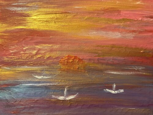 Das sanfte Meer im Schein der Boote de Steven Elijah Neuhaus, Pintura a la venta en Singulart