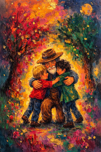 Verbindung schützt Liebe Mixed Media van Steven Elijah Neuhaus, Schilderij te koop op Singulart