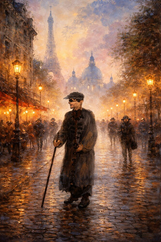 Der Wanderer findet blind die Schönheit von Paris von Steven Elijah Neuhaus, Malerei kaufen auf Singulart