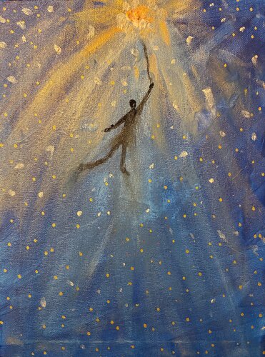 Der kleine Traumfänger und der Übergang ins Licht de Steven Elijah Neuhaus, Pintura a la venta en Singulart