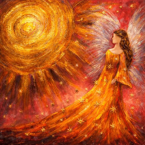 Engel der inneren Sonnenkraft van Steven Elijah Neuhaus, Schilderij te koop op Singulart