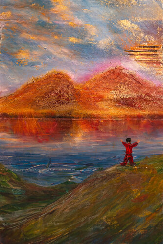 Der kleine Traumfänger und die Poesie der Natur di Steven Elijah Neuhaus, Pittura in vendita su Singulart