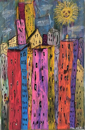 Da lacht die Sonne über Frankfurt by Steven Elijah Neuhaus, Painting for Sale on Singulart