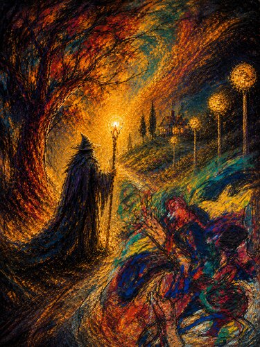 Der Zauberer der das Licht hält di Steven Elijah Neuhaus, Pittura in vendita su Singulart