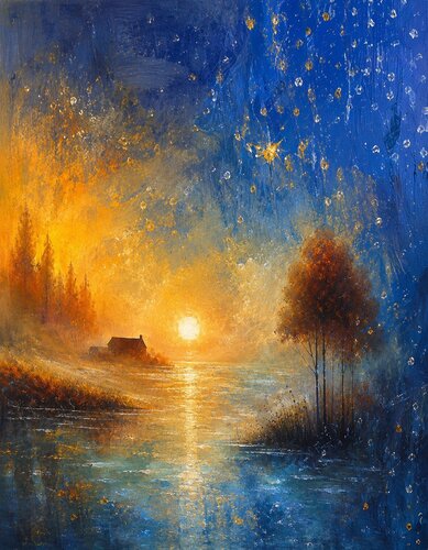 Das Blau Licht das den Gold Schimmer vereint von Steven Elijah Neuhaus, Malerei kaufen auf Singulart