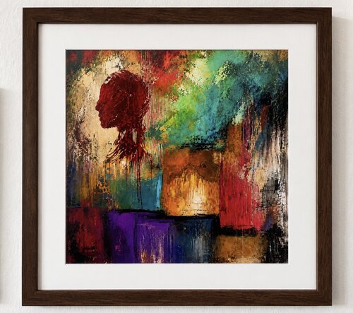 Die Ikone der Farben Mixed Media Werk original van Steven Elijah Neuhaus, Afdruk te koop op Singulart