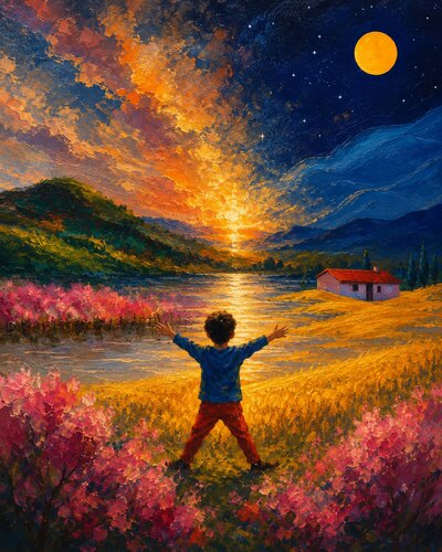 Der kleine Traumfänger und die Fantasie der Träume par Steven Elijah Neuhaus, Peinture en vente sur Singulart