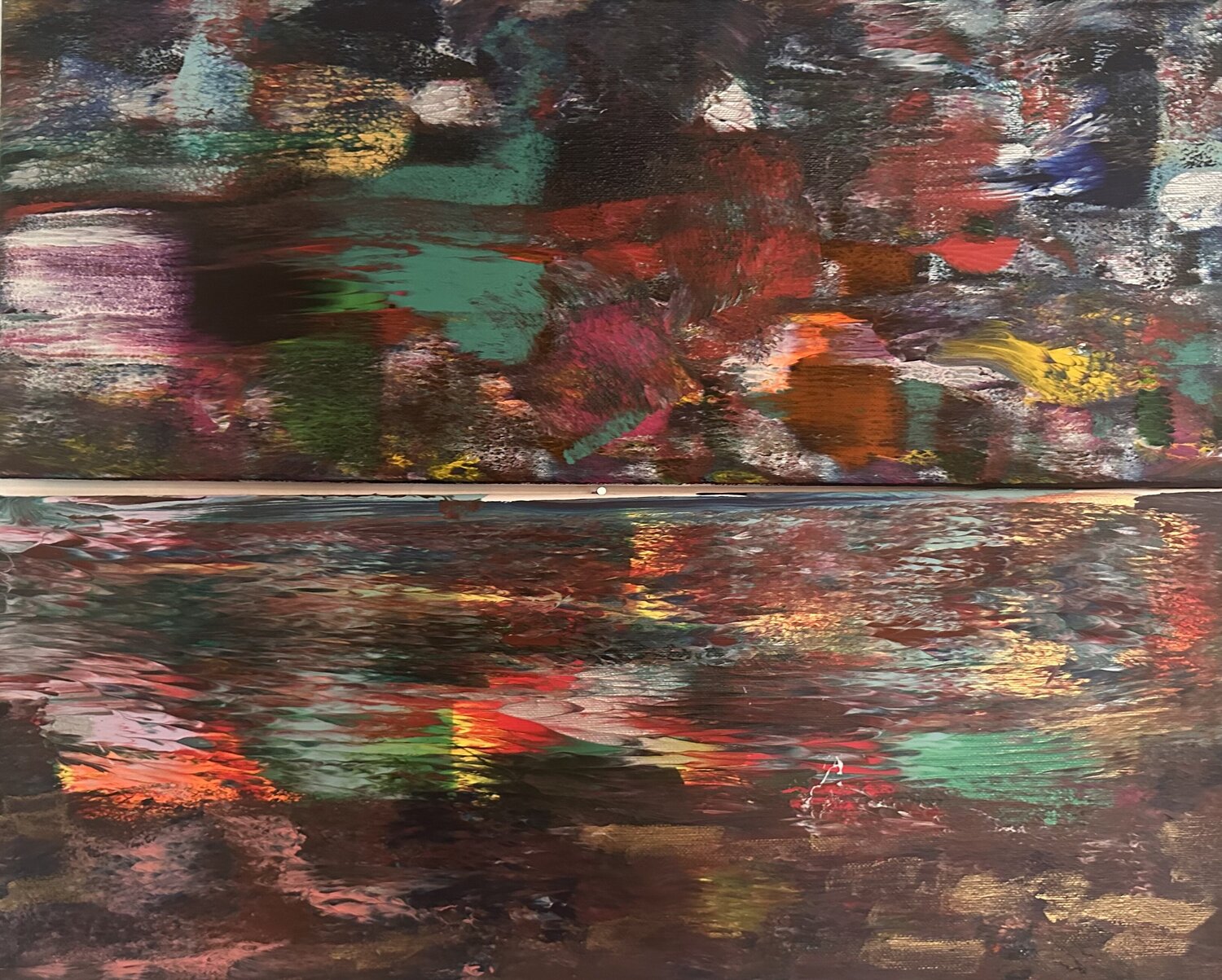 Lauf der Zeit ein Bild bestehend aus zwei Leinwänden Steven Elijah Neuhaus Peinture originale à vendre