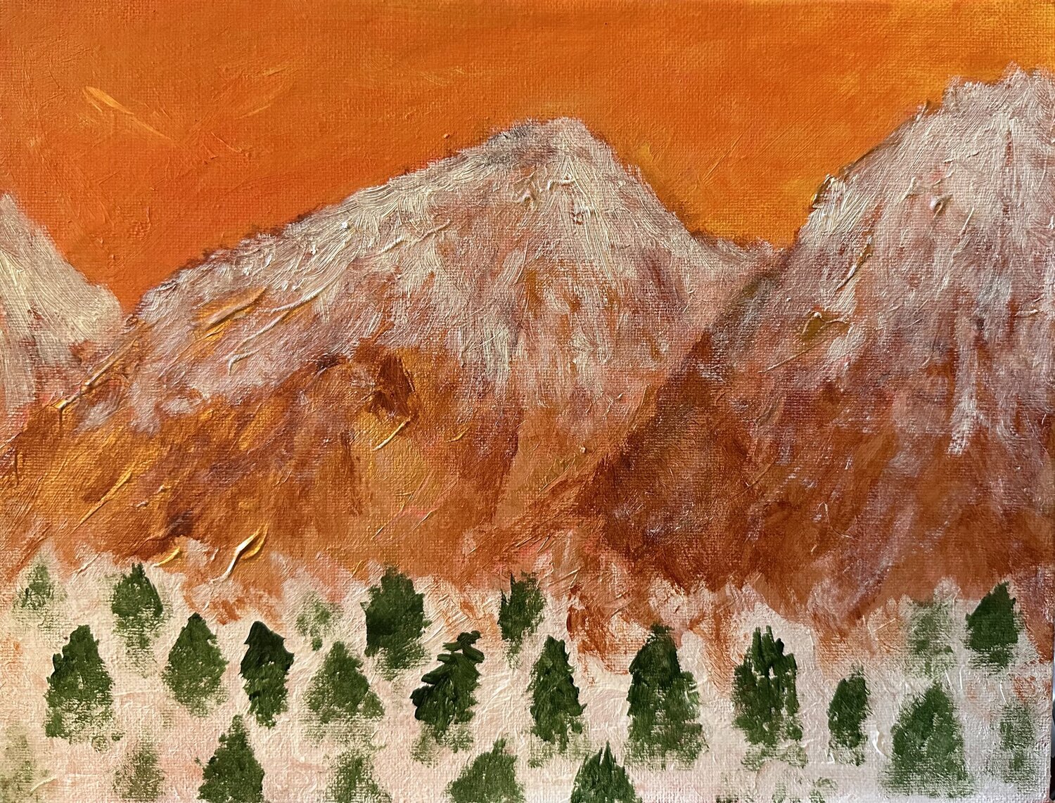 Alpine Bergansicht mit Nebel in den Wäldern Steven Elijah Neuhaus Peinture originale à vendre
