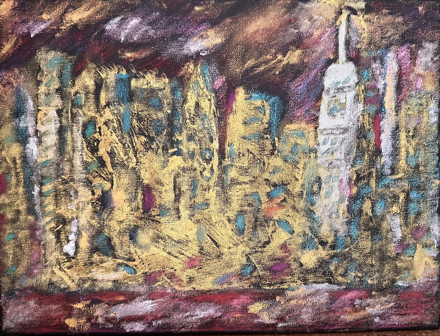 Abstraktes Leben bei Nach in New York Steven Elijah Neuhaus Originalgemälde zu verkaufen