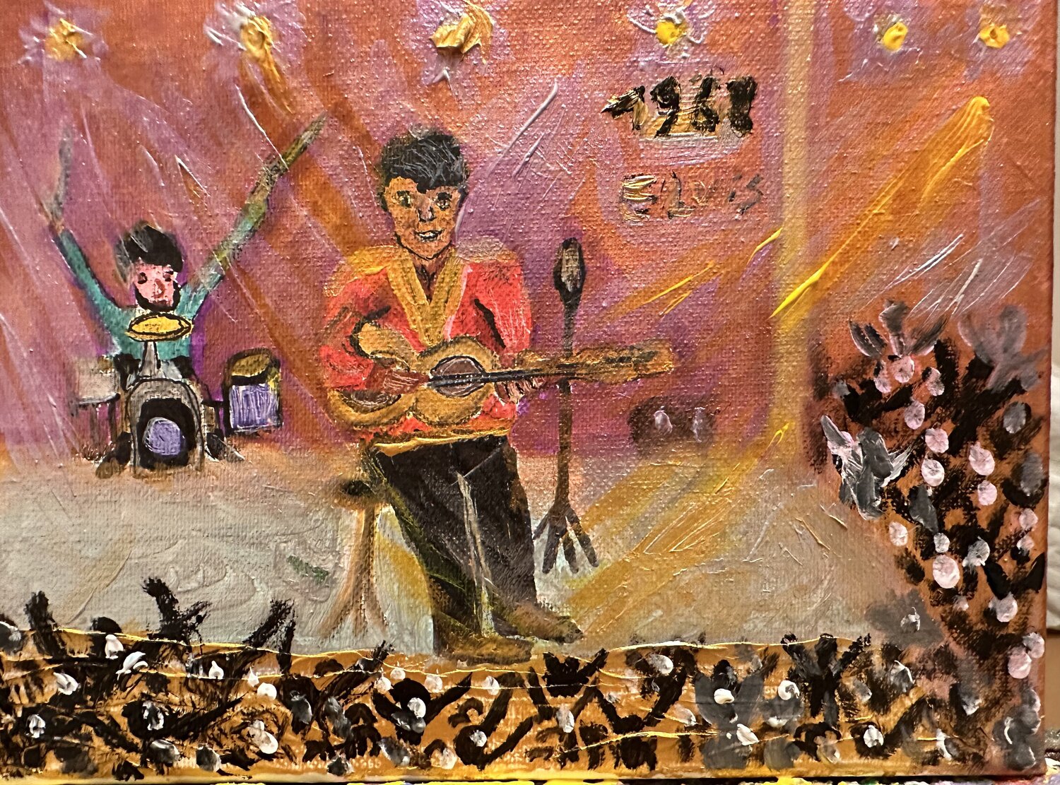 Hommage Elivis Presley 1968 Steven Elijah Neuhaus Originalgemälde zu verkaufen