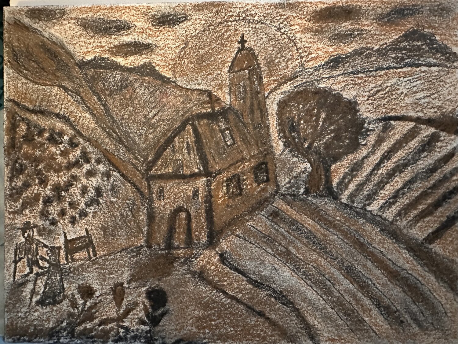 Dorfkirche im Allgäu Deutschland Steven Elijah Neuhaus Originalgemälde zu verkaufen