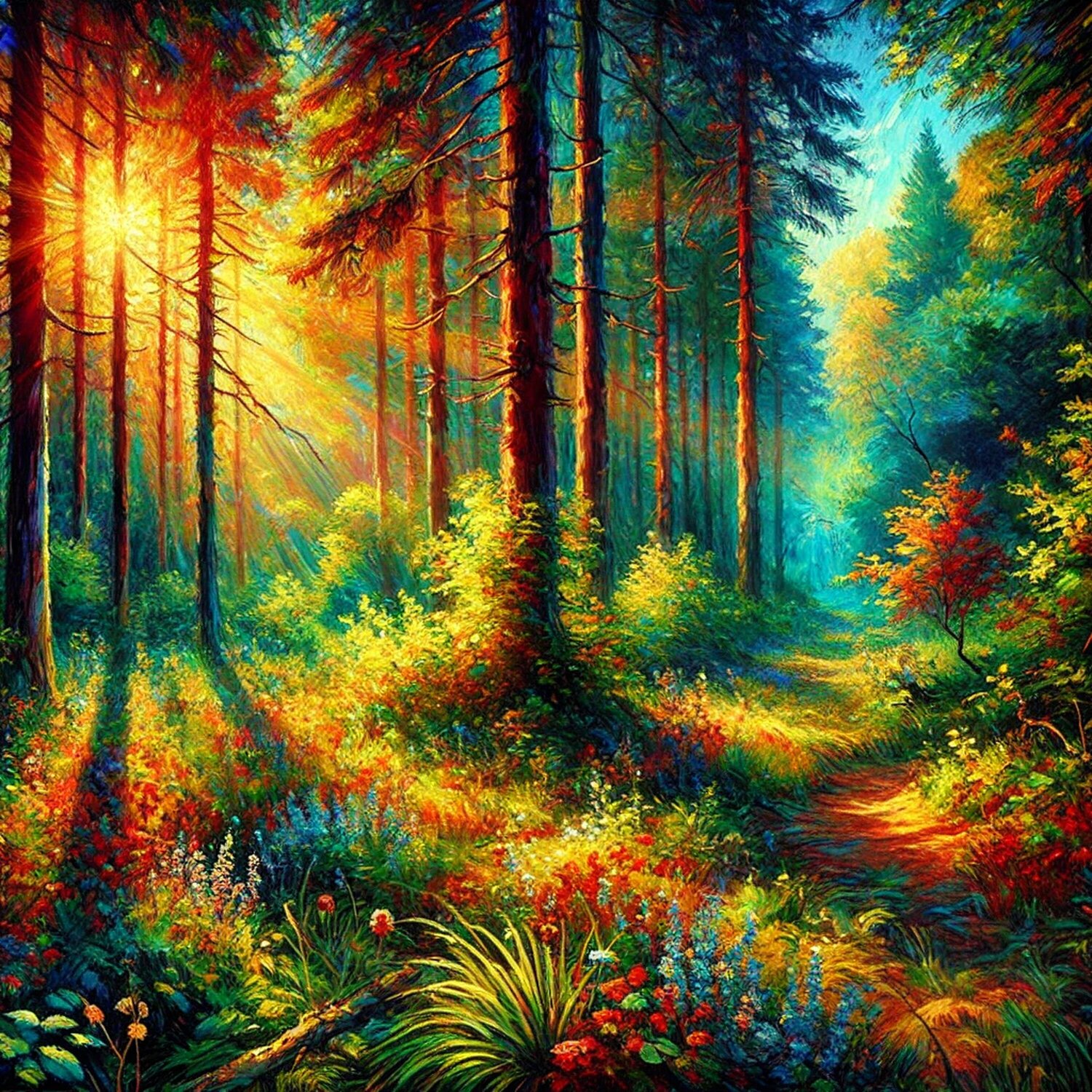 Expressive Waldlichtung digital Paint Steven Elijah Neuhaus