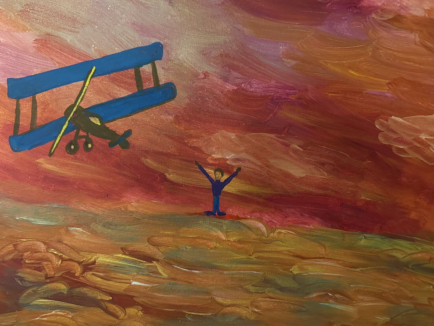 Der Traumfänger und das Flugzeug Steven Elijah Neuhaus Originalgemälde zu verkaufen