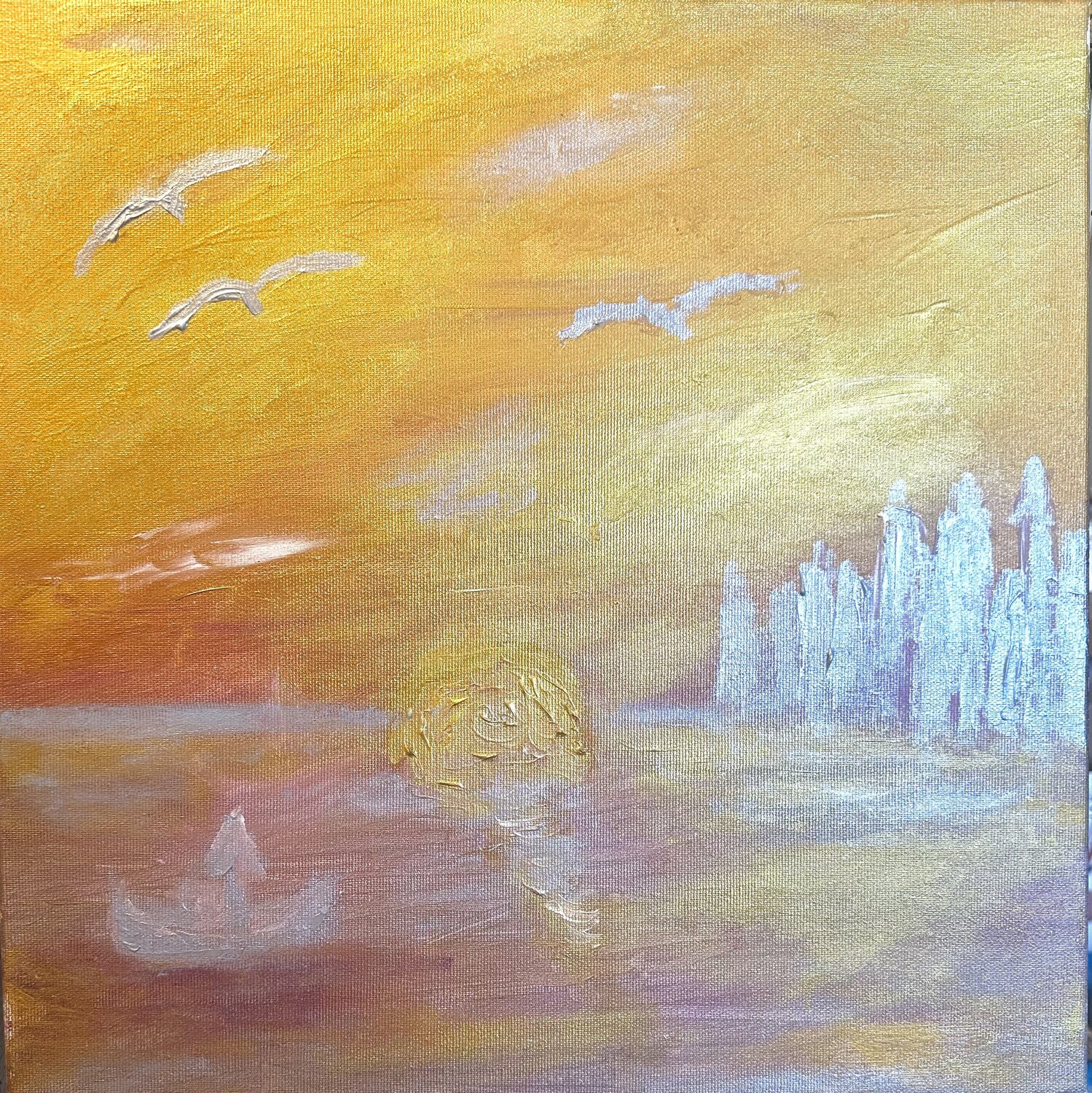 Die goldene Stadt der Freiheit Steven Elijah Neuhaus Originalgemälde zu verkaufen