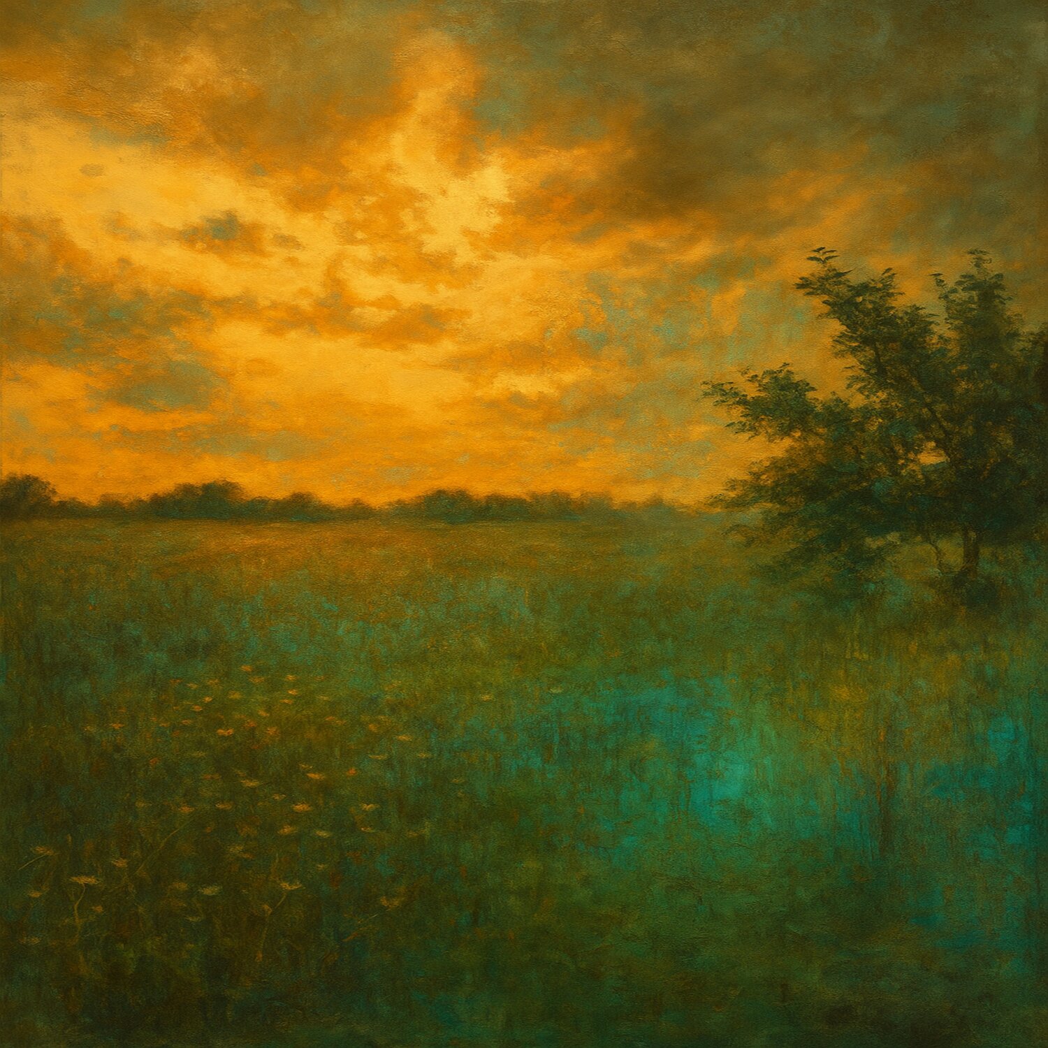 Die Lichtung des goldes Mixed Media Steven Elijah Neuhaus Originalgemälde zu verkaufen