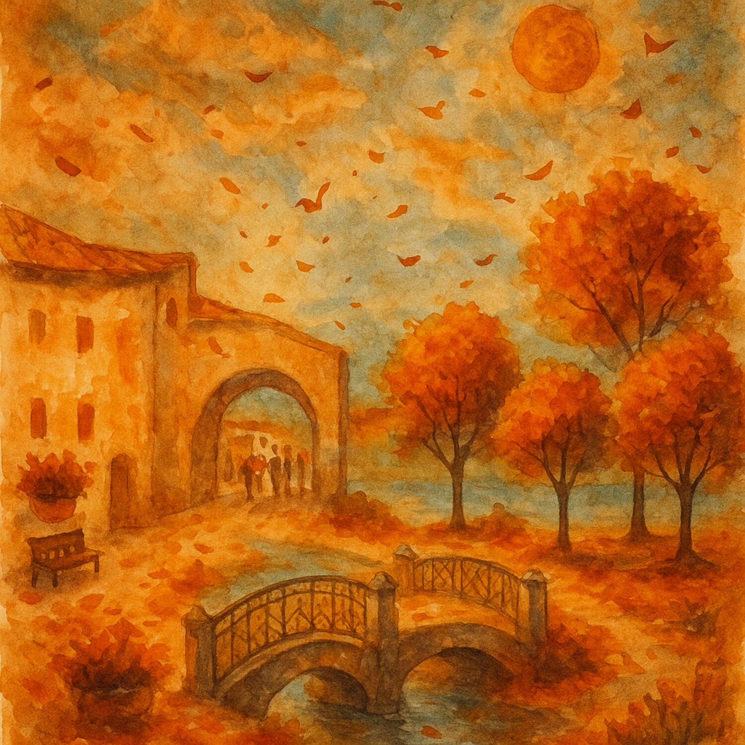 Die Brücke vom herbstlichen colmar Steven Elijah Neuhaus Originalgemälde zu verkaufen