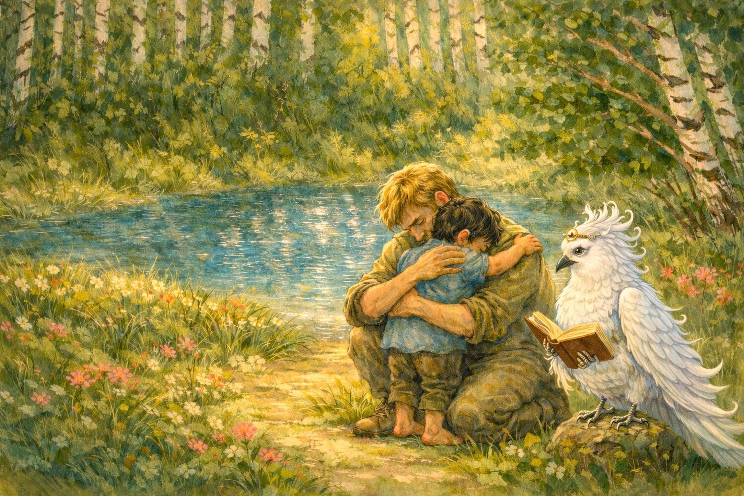 Die Liebe von Vater und Sohn Steven Elijah Neuhaus Originalgemälde zu verkaufen