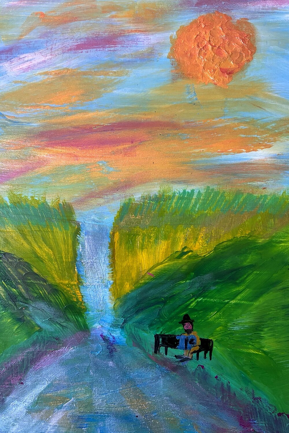 Der träumerische Tag am Wasserfall les Voges Steven Elijah Neuhaus Originalgemälde zu verkaufen