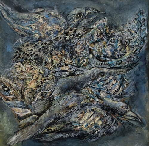 ТРИТЕ ГЪЛЪБА НА МИРА НАДЕЖДА ВЯРА И ЛЮБОВТА von Анна Мутавска, Malerei kaufen auf Singulart