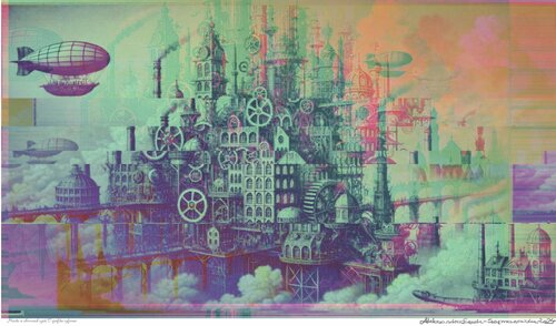 Digital graphics "City in the Clouds part 5" di Aleksandra Łojek-Szymanowska, Digitale in vendita su Singulart