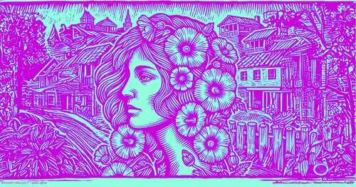 Digital graphics "Bronowice Malvas, part two - two-tone blue and fuchsia" di Aleksandra Łojek-Szymanowska, Digitale in vendita su Singulart