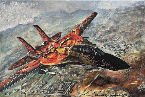 F14 Tomcate painting di Aleksandra Łojek-Szymanowska, Pittura in vendita su Singulart