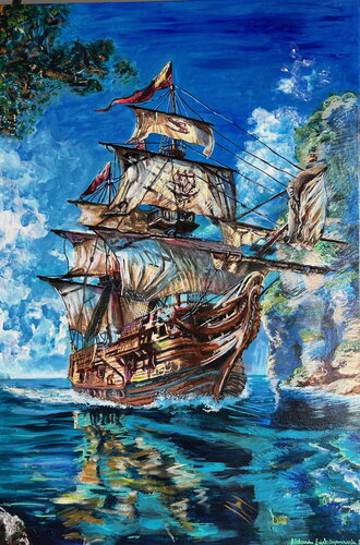 The painting Under Sail II di Aleksandra Łojek-Szymanowska, Pittura in vendita su Singulart