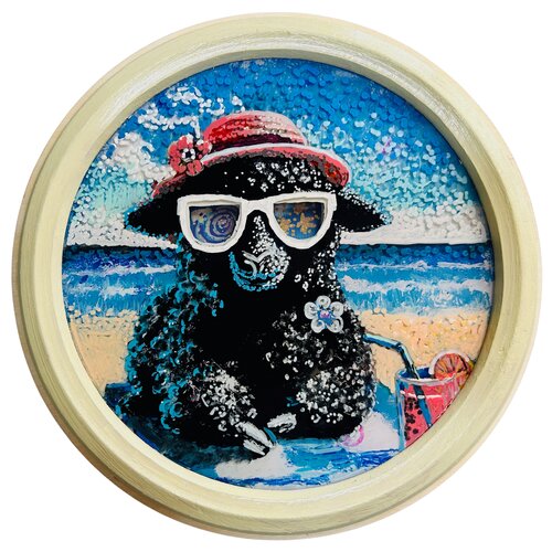 The painting "See It!" from the Black Sheep series par Aleksandra Łojek-Szymanowska, Peinture en vente sur Singulart