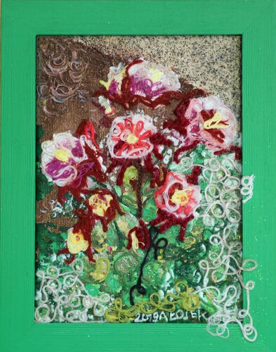 Painting of the Common Columbine van Aleksandra Łojek-Szymanowska, Schilderij te koop op Singulart