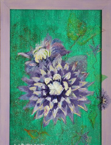 A painting of Clematis Taiga by Aleksandra Łojek-Szymanowska, Other Media for Sale on Singulart