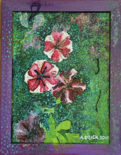 Petunia painting di Aleksandra Łojek-Szymanowska, Altri media in vendita su Singulart