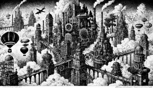 Digital artwork "City in the Clouds Part 2" Aleksandra Łojek-Szymanowska