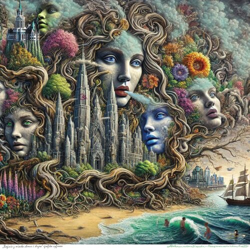 Digital Artwork "Goddesses from the City of Clouds and Trees" di Aleksandra Łojek-Szymanowska, Digitale in vendita su Singulart