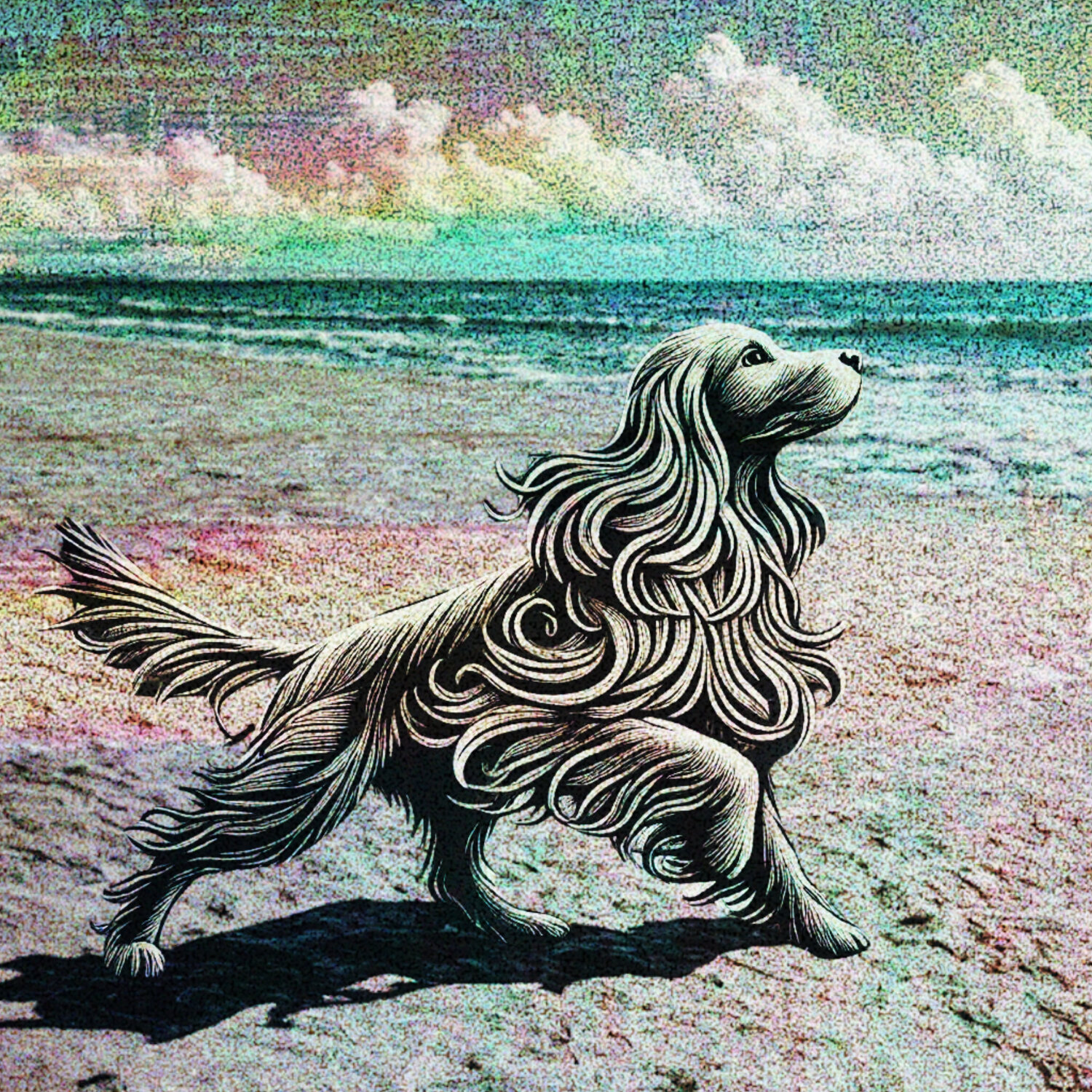 Digital artwork "Wind in Your Hair" Aleksandra Łojek-Szymanowska Digital zu verkaufen